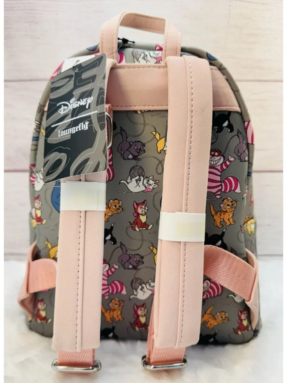 Loungefly Disney Cats Yarn Marie Allover Gray Mini Backpack NWT